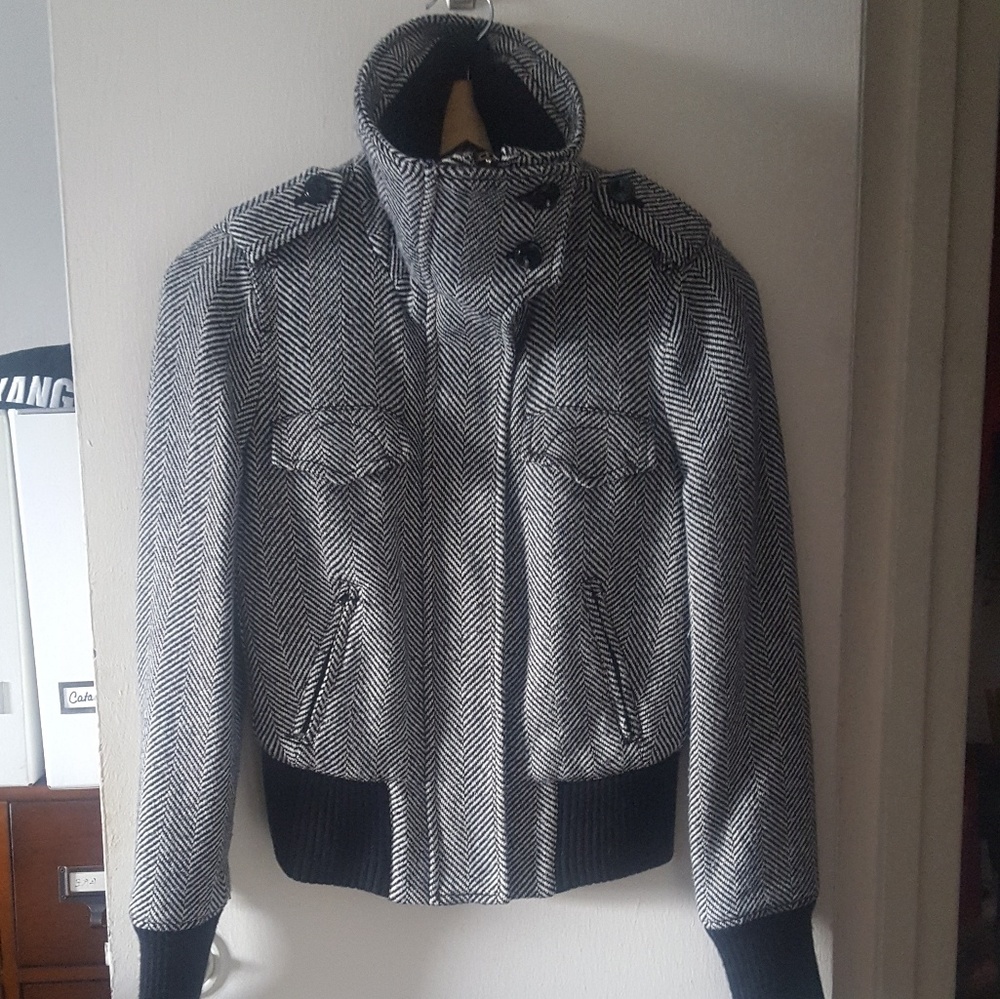 ARMANI EXCHANGE Herringbone Moto Bomber Jacket